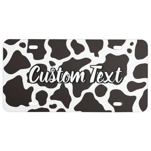 Cow Pattern License Plate