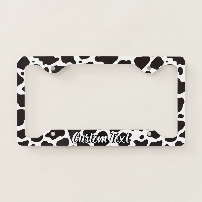 Cow Pattern License Plate Frame (Front)