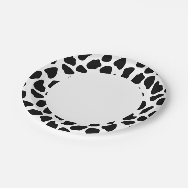 Cow pattern paper plates (Angled)