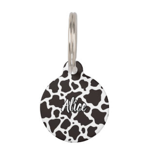 Cow Pattern Pet ID Tag