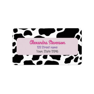 Cow Pattern Return Address Label