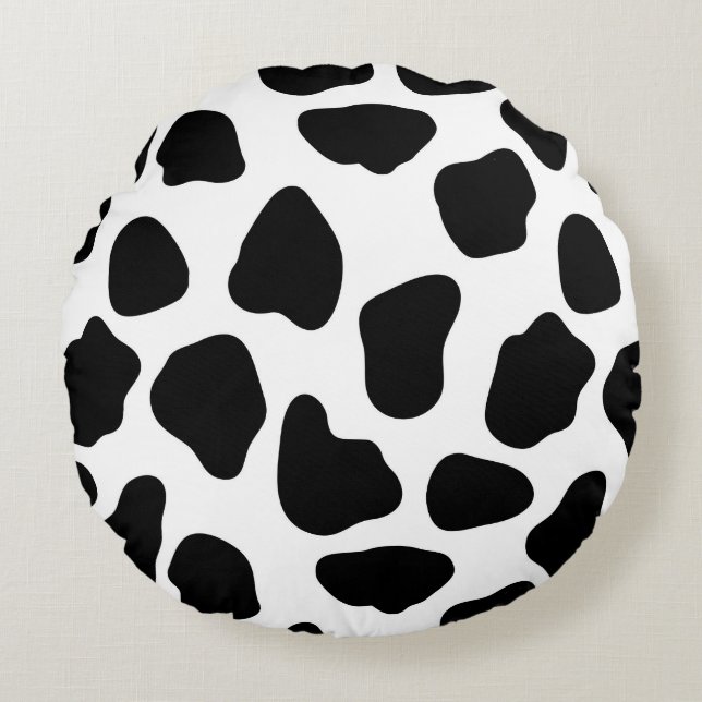 Cow pattern round pillow (Front)