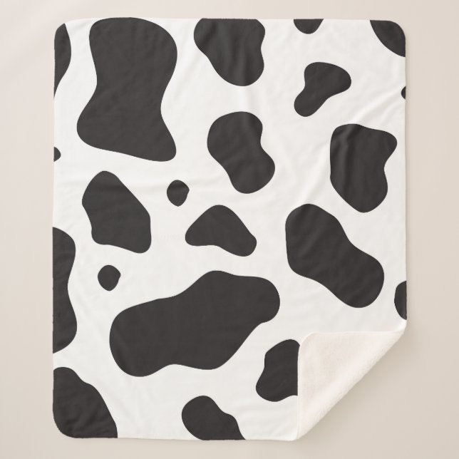 Cow Pattern Sherpa Blanket (Front)