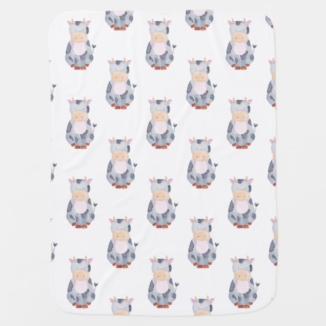 Cow Pattern Swaddle Blanket (Front)