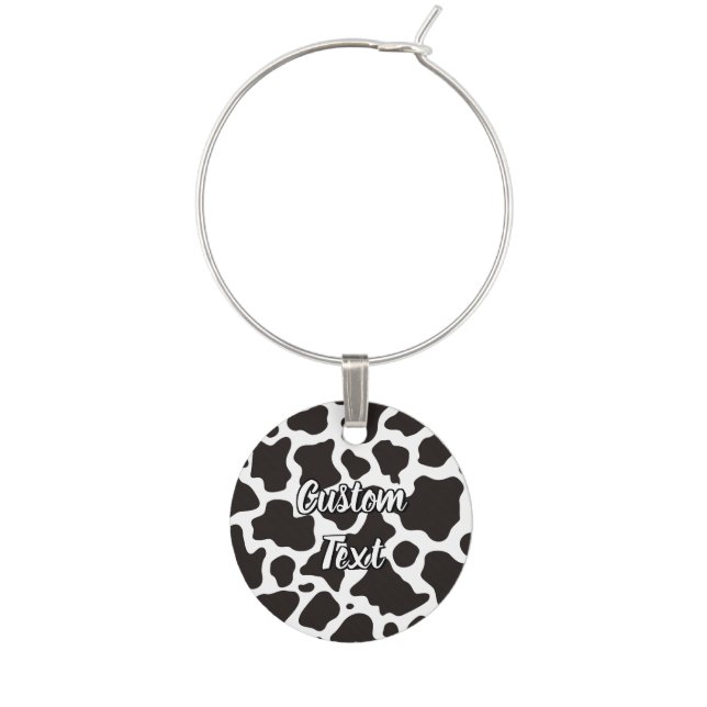 Cow Pattern Wine Glass Charm (Front)