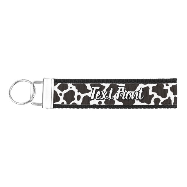 Cow Pattern Wrist Keychain (Keys on Left)