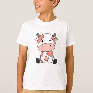 Cow Peach Kawaii Retro Japanese Peaches Cows T-Shirt