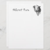 COW: PENCIL: FARM: LETTERHEAD (Front/Back)