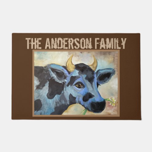 Cow Personalized  Doormat