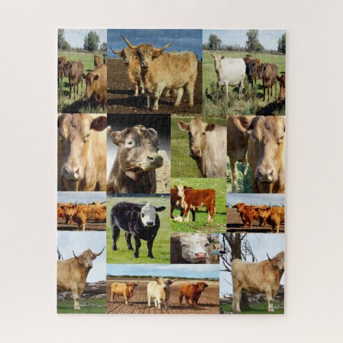 Cow Photo Collage Jigsaw Puzzle