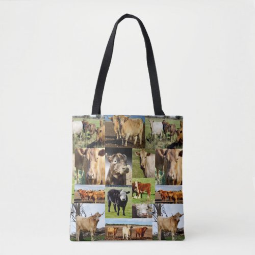 Cow Photo Collage Tote Bag