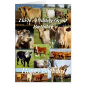 Cow Photo Collage, Udderly Great Birthday (Front)
