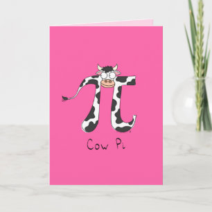 Cow Pi Symbol Funny Math Card