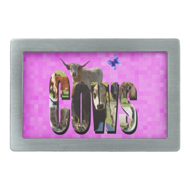 Cow Picture Logo With Highland Cow,   Belt Buckle (Front)