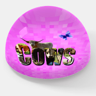 Cow Picture Logo With Highland Cow,  Paperweight