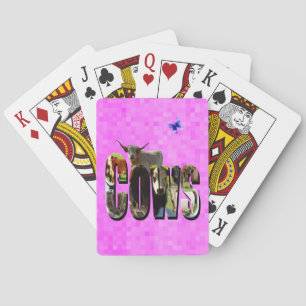 Cow Picture Logo With Highland Cow,   Poker Cards