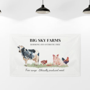 Cow Pig Animal Farming Farm Watercolor   Banner