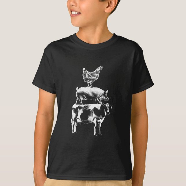 Cow Pig Chicken  Farm Animal Gift T-Shirt (Front)