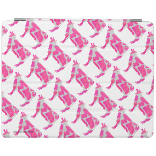 Cow Pink and White Silhouette iPad Smart Cover