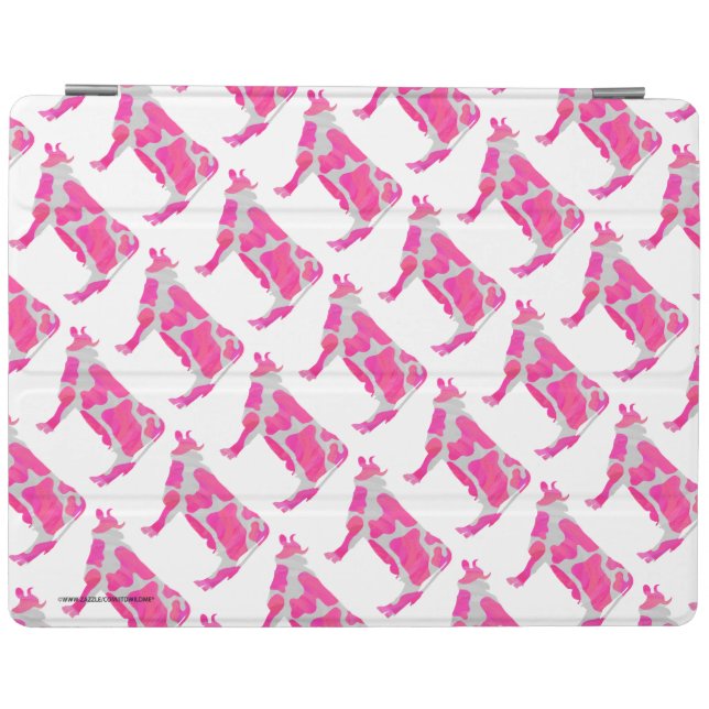 Cow Pink and White Silhouette iPad Smart Cover (Horizontal)