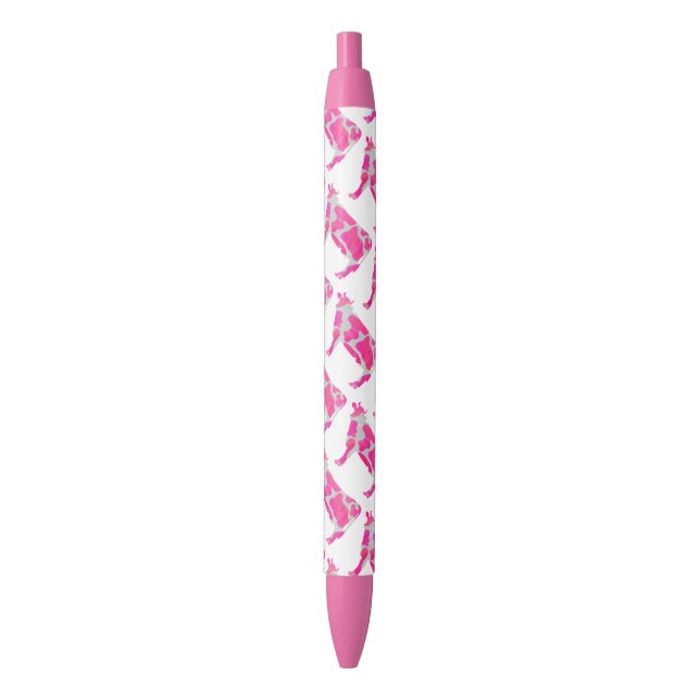 Cow Pink and White Silhouette Pen (Front Vertical)