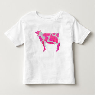 Cow Pink and White Silhouette Toddler T-shirt