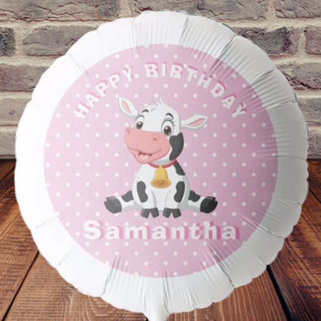 Cow Pink Happy Birthday Balloon (Creator Uploaded)