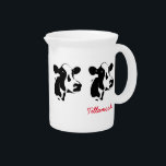Cow Pitcher<br><div class="desc">Pitcher shown with a cute black and white cow print. Customize this item or buy as is.</div>