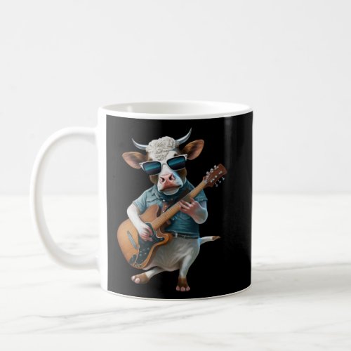 Cow Playing Electric Guitar  Animal Cow  Guitar  Coffee Mug