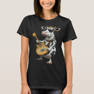 Cow Playing Electric Guitar  Animal Cow  Guitar T-Shirt