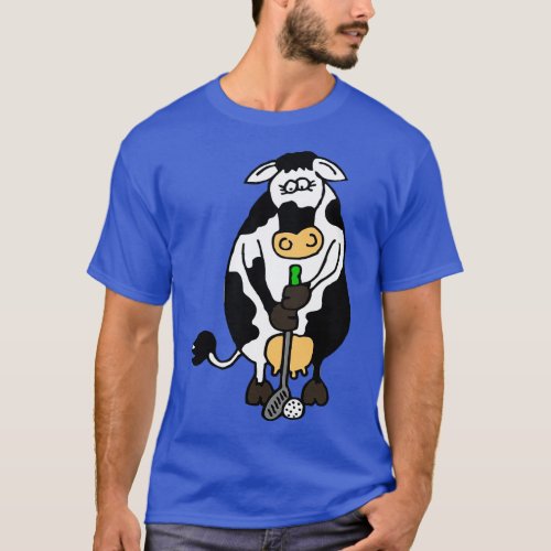 Cow Playing Golf Funny T_Shirt