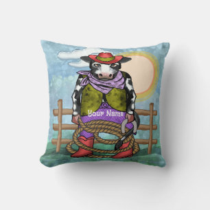 Cow Poke Throw Pillow