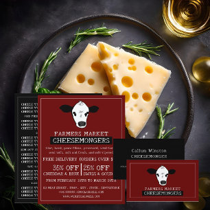 Cow Portrait, Cheesemonger Advertising Flyer