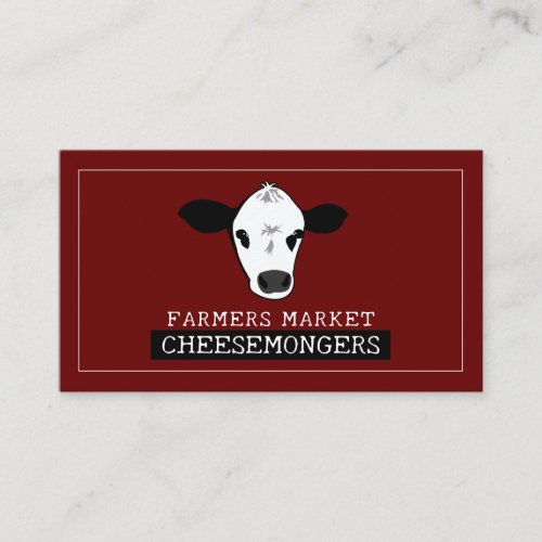 Cow Portrait Cheesemonger Business Card