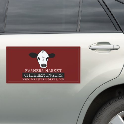 Cow Portrait Cheesemonger Car Magnet