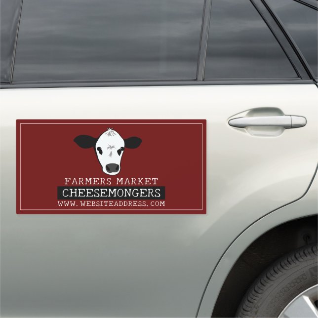 Cow Portrait, Cheesemonger Car Magnet (In Situ)