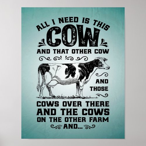 Cow Poster Animals Wall Art Scotland Cow Canvas  Poster