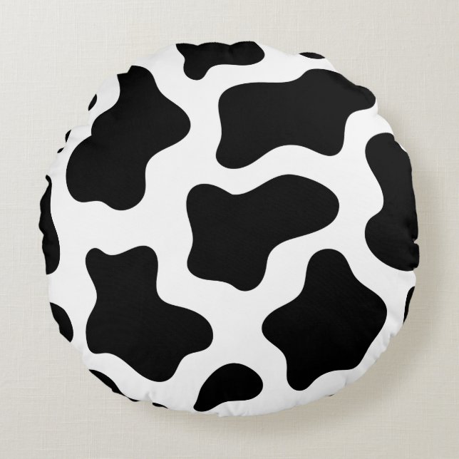 Cow Pow Round Pillow (Front)