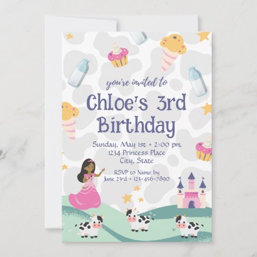 Cow Princess Birthday Invitation