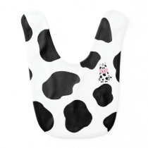 Cow Print Baby Bib with Cow
