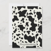 Cow Print Baby Shower Invitation (Back)