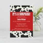 Cow Print Baby Shower Invitation (Standing Front)