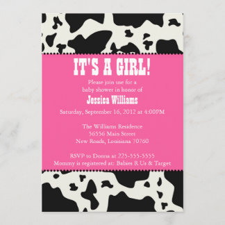 Cow Print Baby Shower Invitation