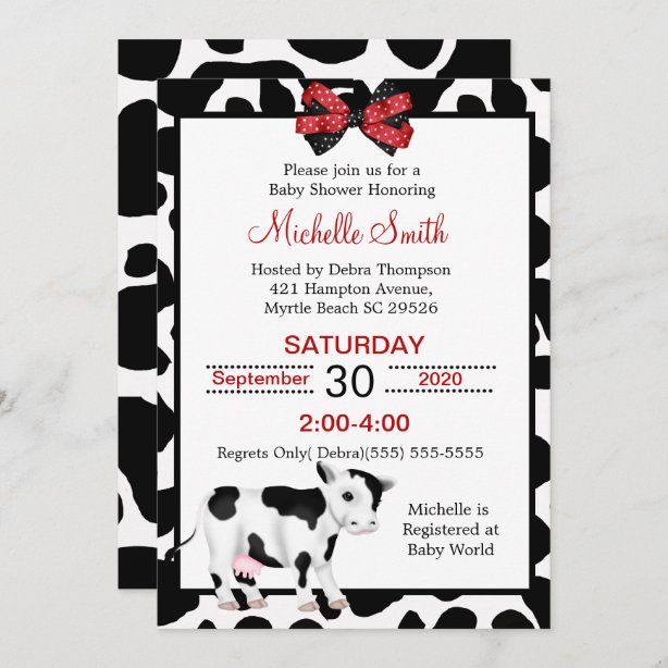 Cow Print Invitations | Zazzle