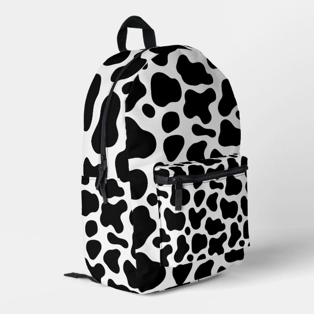 Cow print backpack, Black and white cow backpack | Zazzle display picture 1