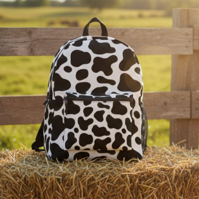 Cow print backpack, Black and white cow backpack (Creator Uploaded)