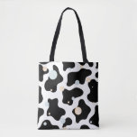 Cow Print BAG ,Cute Black Cow Corduroy Tote Bag 