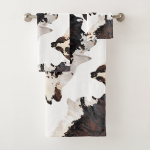 cow print bath towel set