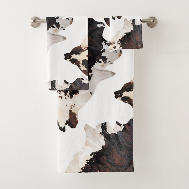 cow print bath towel set (Insitu)