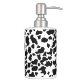 Cow Print Bathroom Accessories Soap Dispenser And Toothbrush Holder (Right)